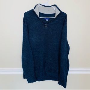 Men’s dark blue quarter zip sweater
